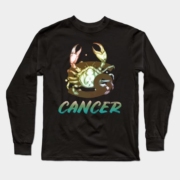 Cancer horoscope Long Sleeve T-Shirt by BeDesignerWorld